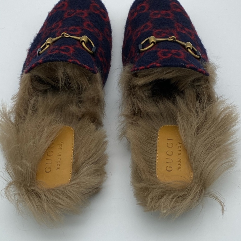 Gucci Princetown GG wool slipper Blue and red GG w - Picture 11 of 16